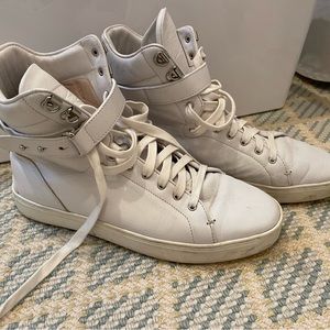 Rag & Bone white leather high top sneakers